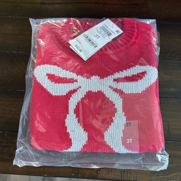 Red Knit Sweater with Silver Bow by Epic Threads for Kids NWT - Picture 3 of 3